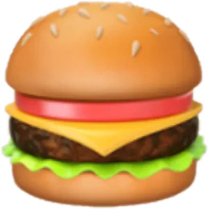 Cheeseburger Emoji Graphic PNG Image