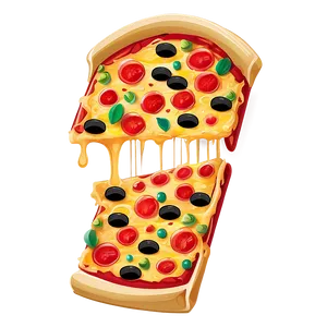 Cheesy Pizza Cartoon Graphic Png Cvw80 PNG Image