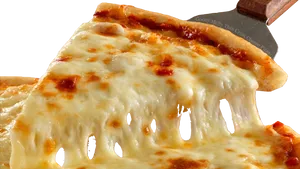 Cheesy Pizza Slice Melty Stretch PNG Image