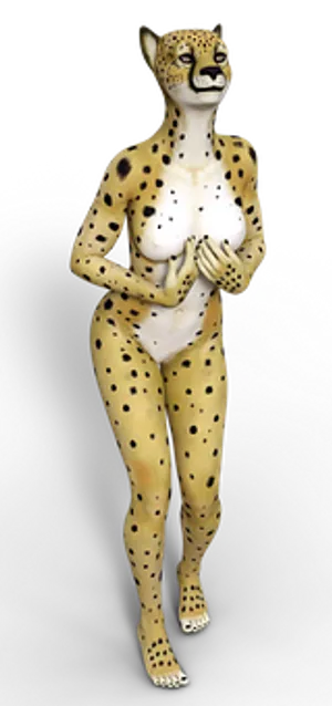 Cheetah Humanoid Artwork PNG Image