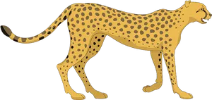 Cheetah Illustration Side View PNG Image