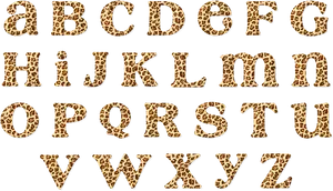 Cheetah Print Alphabet Letters PNG Image