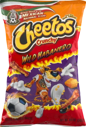 Cheetos Crunchy Wild Habanero Snack Bag PNG Image