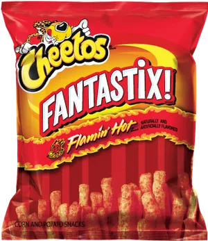 Cheetos Fantastix Flamin Hot Snack Bag PNG Image