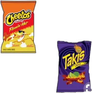 Cheetosand Takis Snack Comparison PNG Image