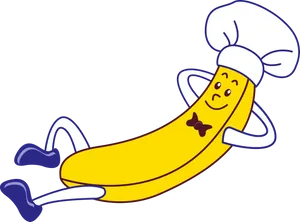 Chef Banana Cartoon Character PNG Image