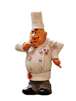 Chef Figurine Tasting Food PNG
