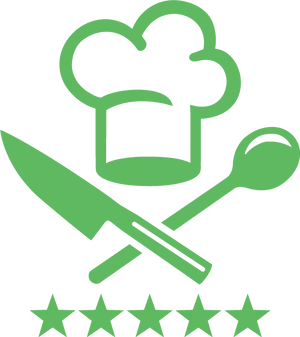 Chef Hat Knife Spoon Rating Stars Graphic PNG Image