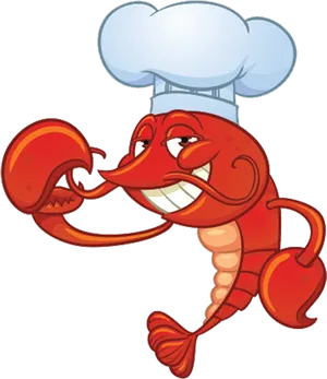 Chef Lobster Cartoon Character PNG Image