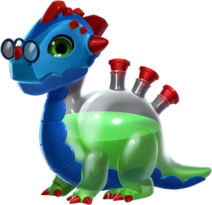 Chemical Reaction Dinosaur Cartoon PNG Image