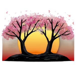 Cherry Tree Sunset Png Odo PNG Image