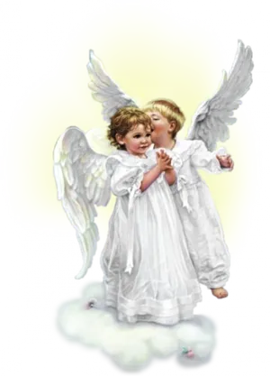 Cherubic Kiss Angels PNG Image