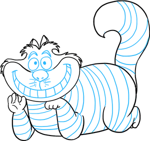 Cheshire Cat Sketch Art PNG Image