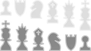 Chess Piece Silhouettes PNG Image