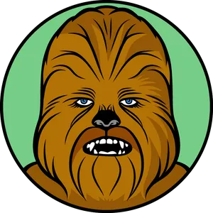 Chewbacca Vector Portrait PNG Image