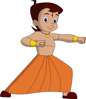 Chhota Bheem Animated Character Pose PNG Image