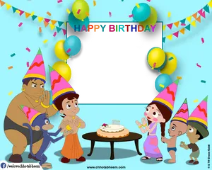 Chhota Bheem Birthday Celebration PNG Image