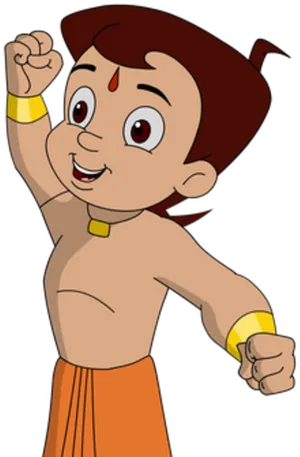 Chhota Bheem Celebrating Victory PNG Image