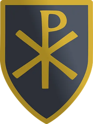 Chi Rho Christian Symbol Shield PNG Image