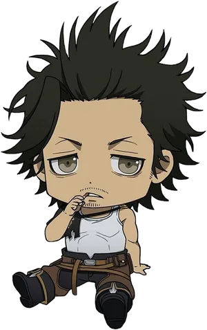 Chibi_ Anime_ Character_ Pensive_ Pose PNG Image