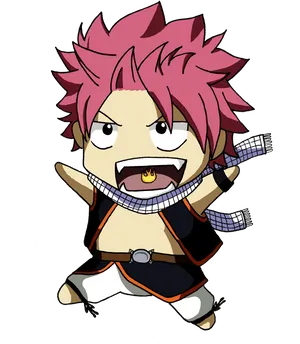 Chibi Anime Character Pink Hair PNG Image