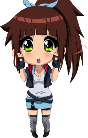 Chibi Character Surprised Expression.png PNG Image