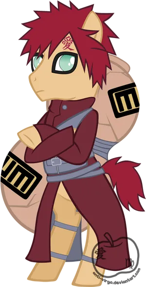 Chibi Gaara Anime Character PNG Image