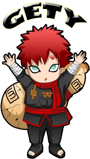 Chibi Gaara Naruto Anime PNG Image