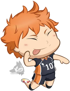 Chibi Hinata Volleyball Anime Character PNG Image