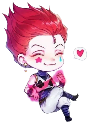 Chibi Hisoka Magician Heart PNG Image