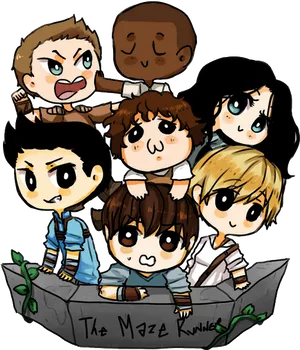 Chibi_ Maze_ Runners_ Illustration PNG Image