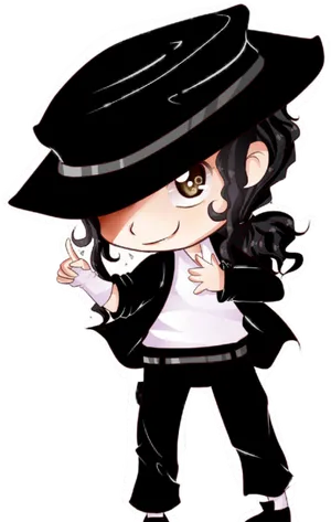 Chibi Michael Jackson Illustration PNG Image