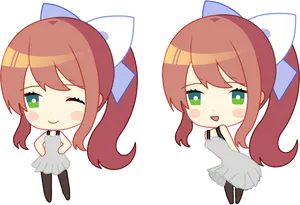 Chibi Monika D D L C Art PNG Image