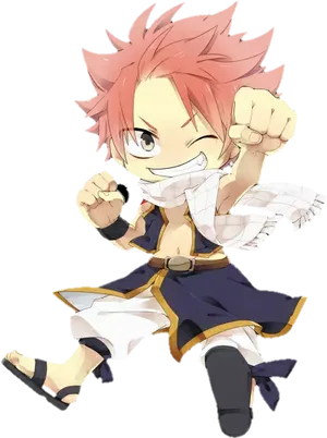 Chibi Natsu Fist Pump PNG Image