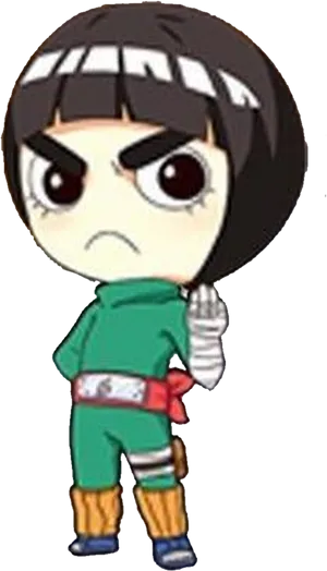 Chibi_ Rock_ Lee_ Stance PNG Image