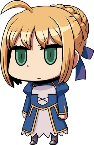 Chibi Saber Artoria Pendragon PNG Image