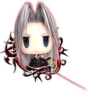 Chibi Sephiroth Figure.png PNG Image