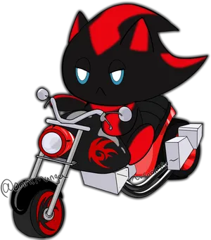 Chibi Shadowon Motorcycle PNG Image