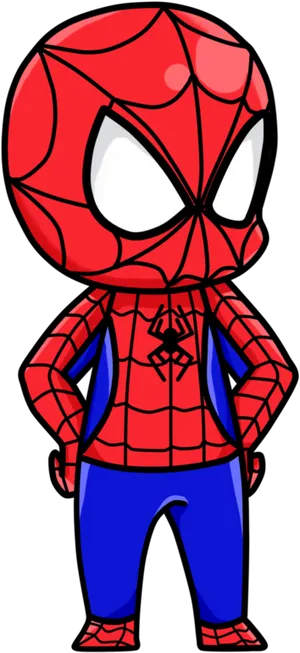 Chibi Spider Man Cartoon PNG Image