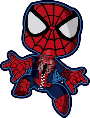 Chibi Spider Man Pose PNG Image