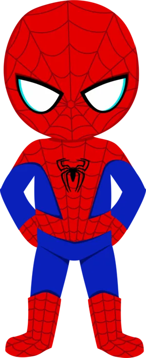 Chibi Spiderman Stance PNG Image