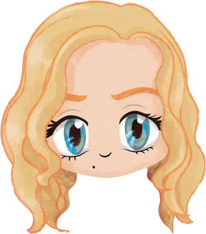 Chibi Style Blonde Character Illustration PNG Image