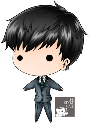 Chibi Style Businessman Illustration PNG Image