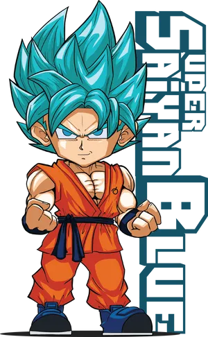 Chibi_ Super_ Saiyan_ Blue_ Character PNG Image