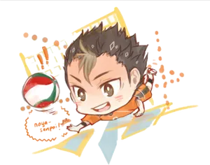 Chibi Volleyball Player Haikyuu PNG Image