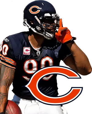 Chicago Bears Player Pose PNG Image