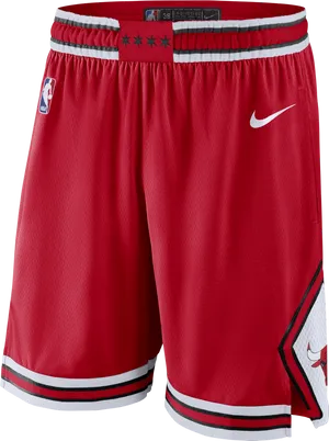 Chicago Bulls Red Basketball Shorts PNG Image