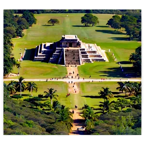 Chichen Itza Aerial Shot Png Dfd30 PNG Image