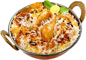 Chicken Biryaniin Karahi PNG Image