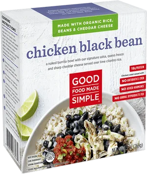 Chicken Black Bean Burrito Bowl Packaging PNG Image